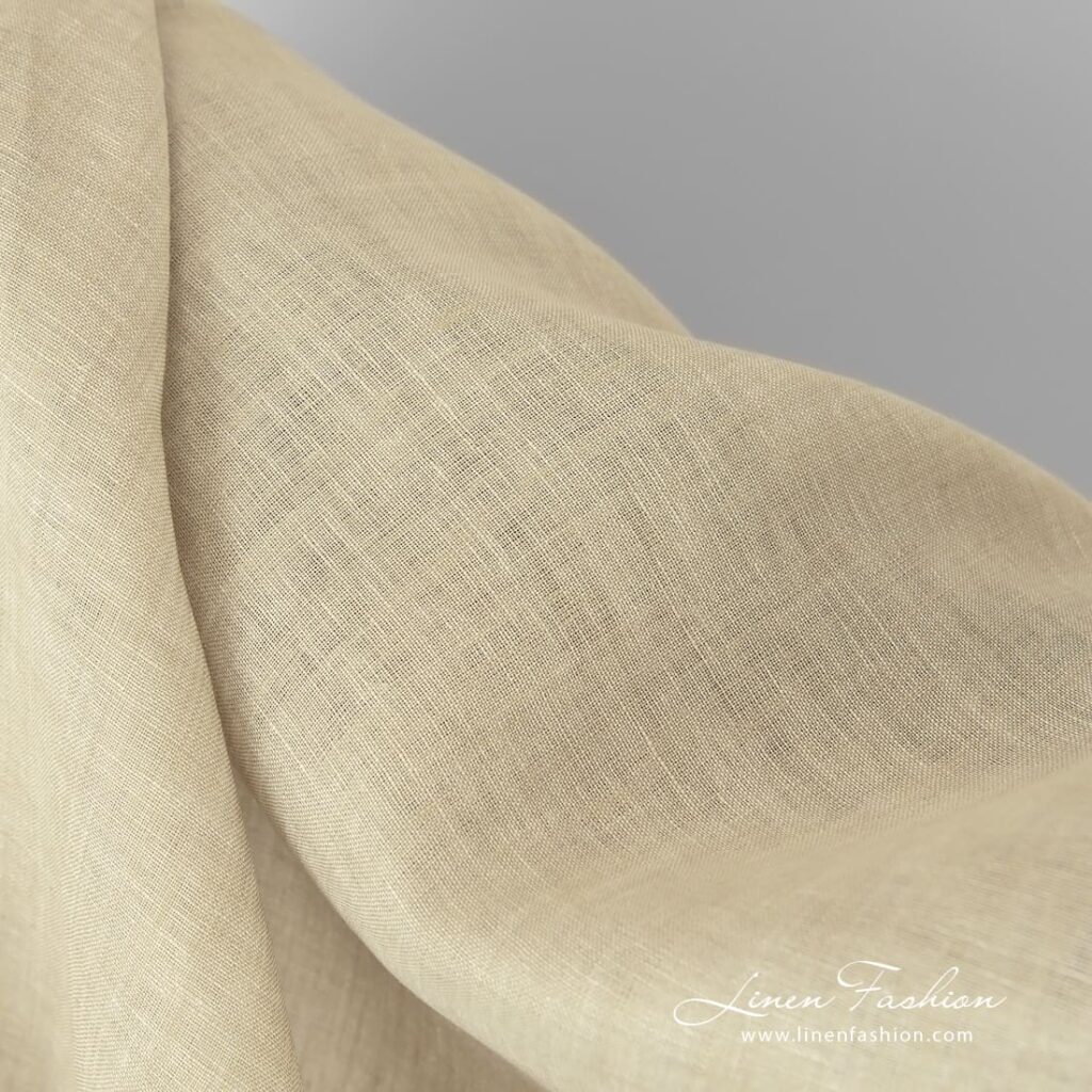 Greyish brown 100% linen fabric