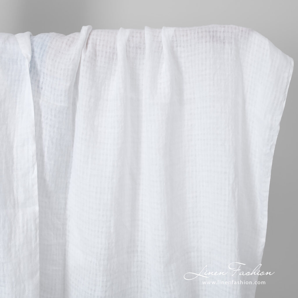 white linen transparent checks, washed.