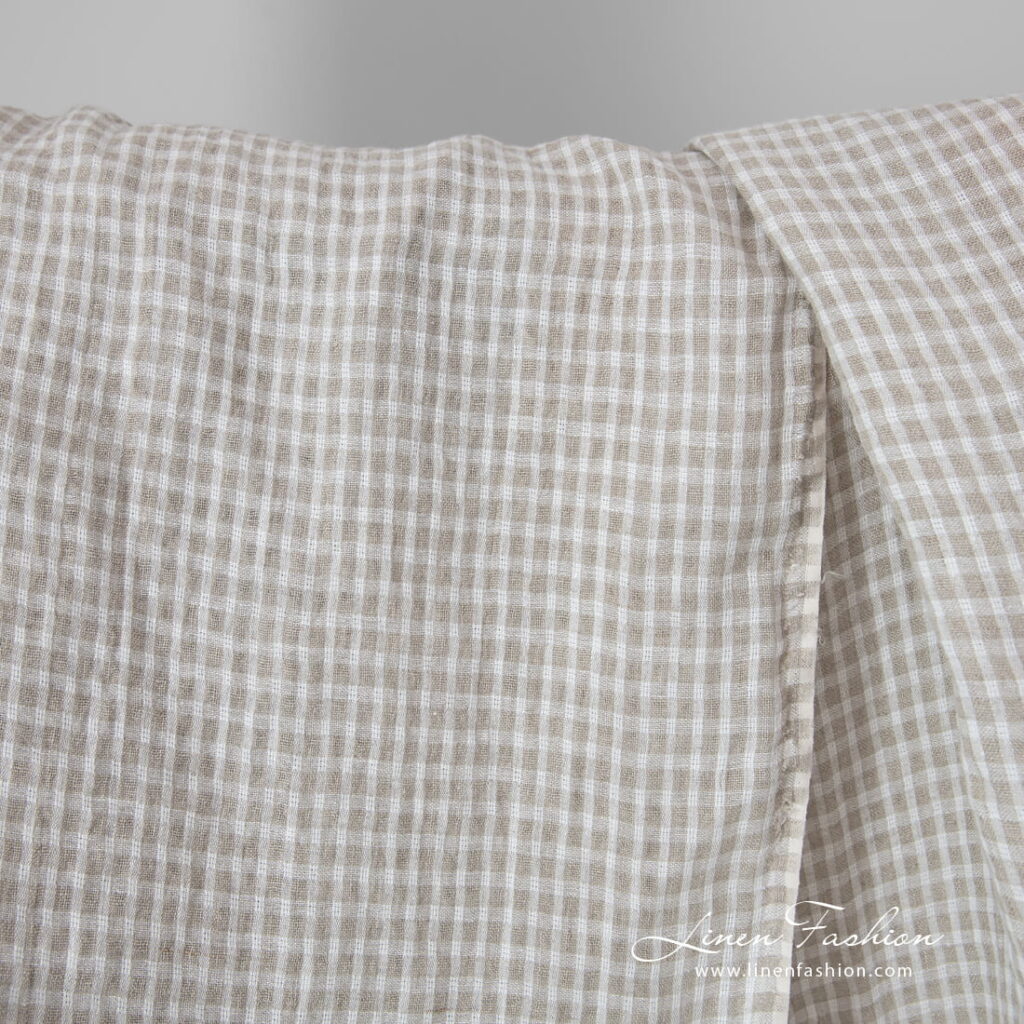 beige checks transparent linen, leight weight.