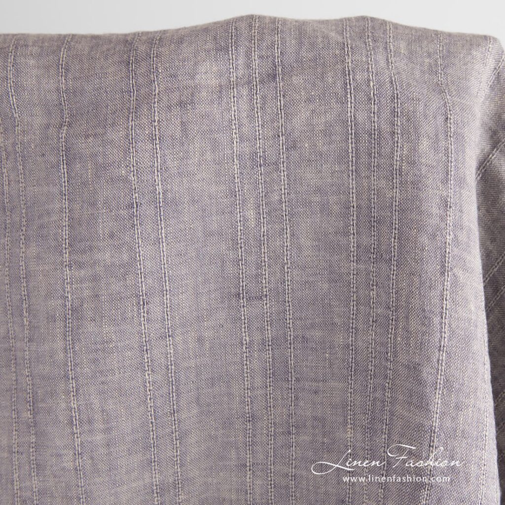 Linen fabric with vertical stripes