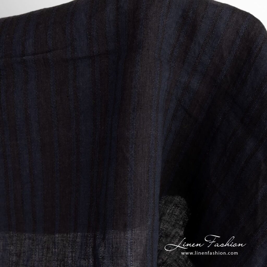 Linen fabric in openweave stripes