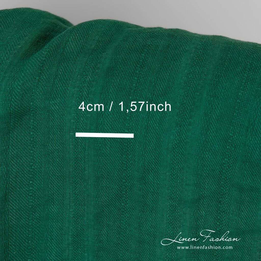 Green linen fabric in twills, perfect for clothes and home textile