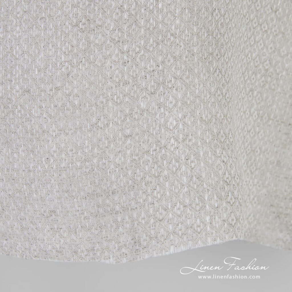 Light grey linen fabric ends