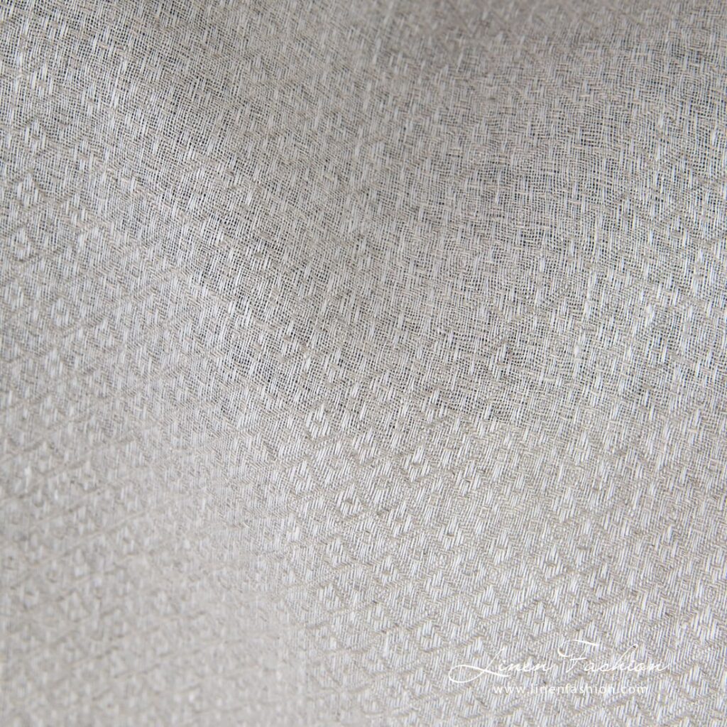 Light grey linen dobby fabric