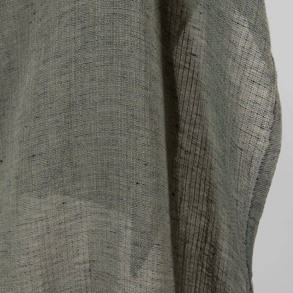 Grey linen cotton fabric, transparent