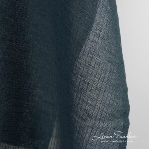Dark blue linen cotton fabric, gauze