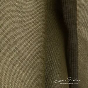 Green linen cotton fabric, transparent