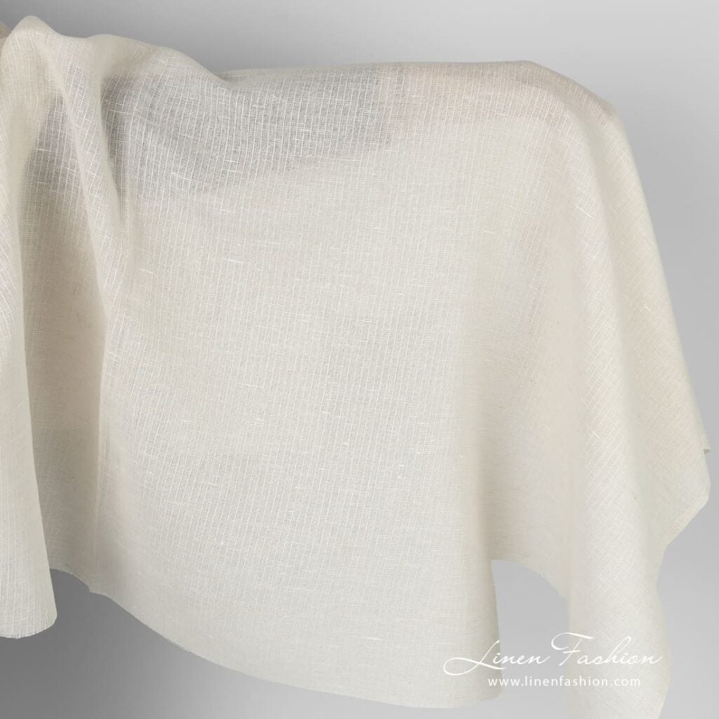 Transparent brownish linen cotton fabric