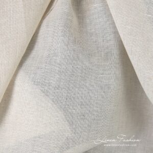 Transparent greyish white cotton linen fabric in melange