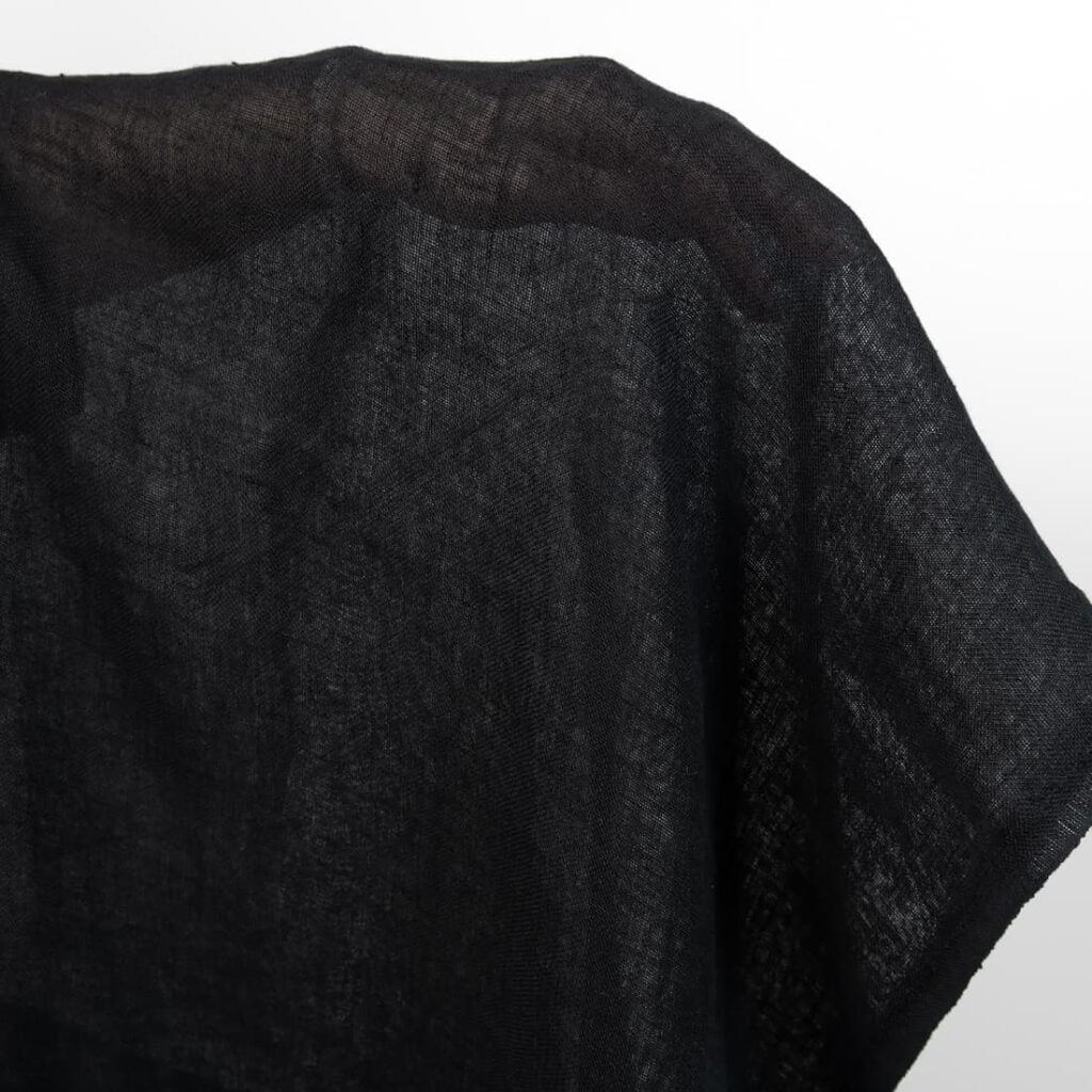 linen gauze washed black fabric 150cm
