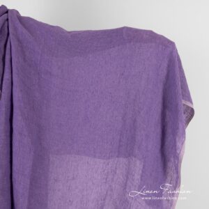 Transparent violet linen fabric in melange