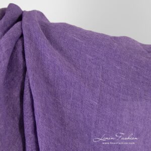 Transparent violet linen fabric in melange, specially washed to increase softness