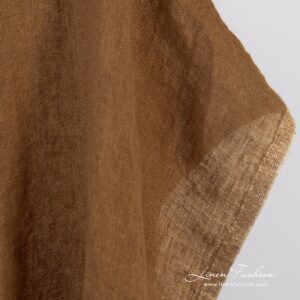Cinnamon brown linen fabric