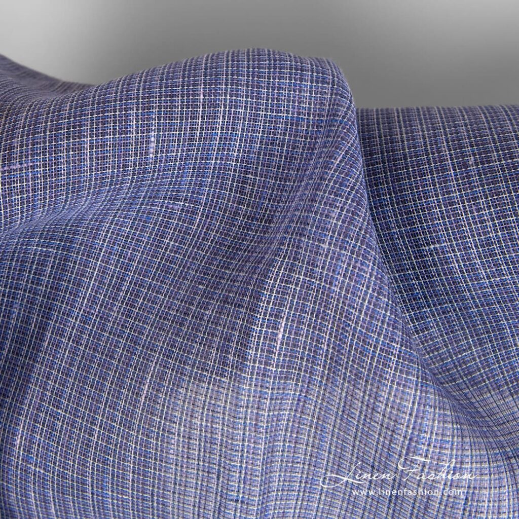 Haze linen fabric in checks