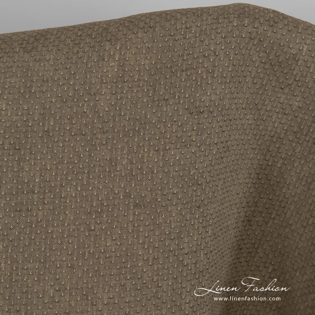100% linen fabric in brown.