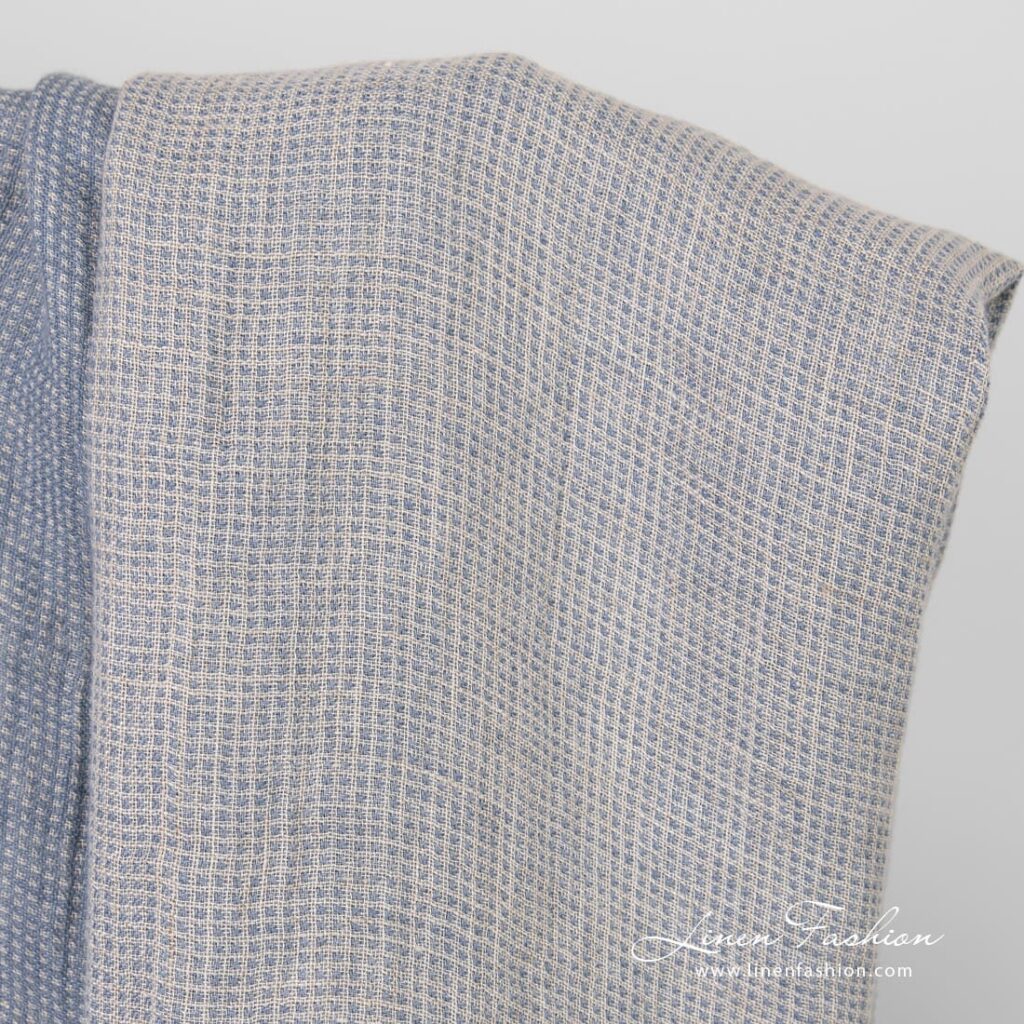 Bluish linen fabric, washed