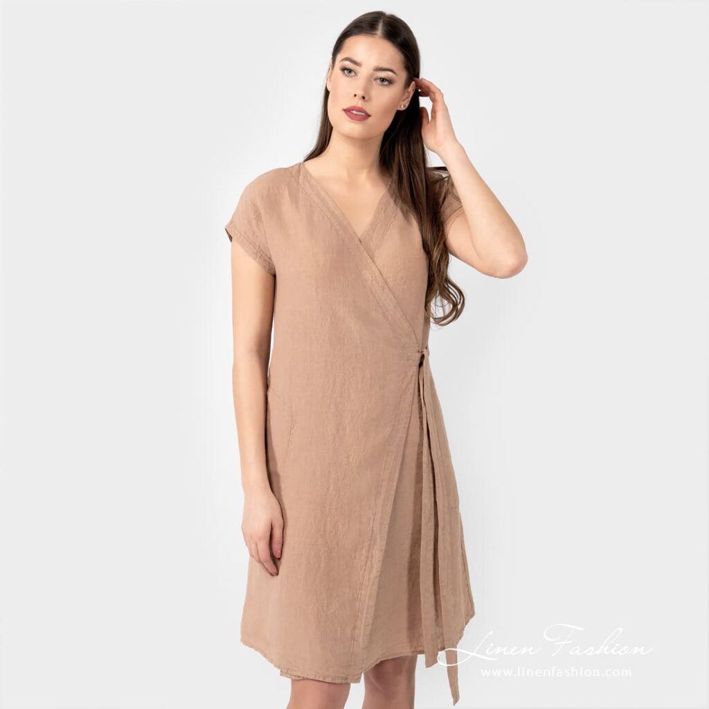 CATALINA light brown linen dress