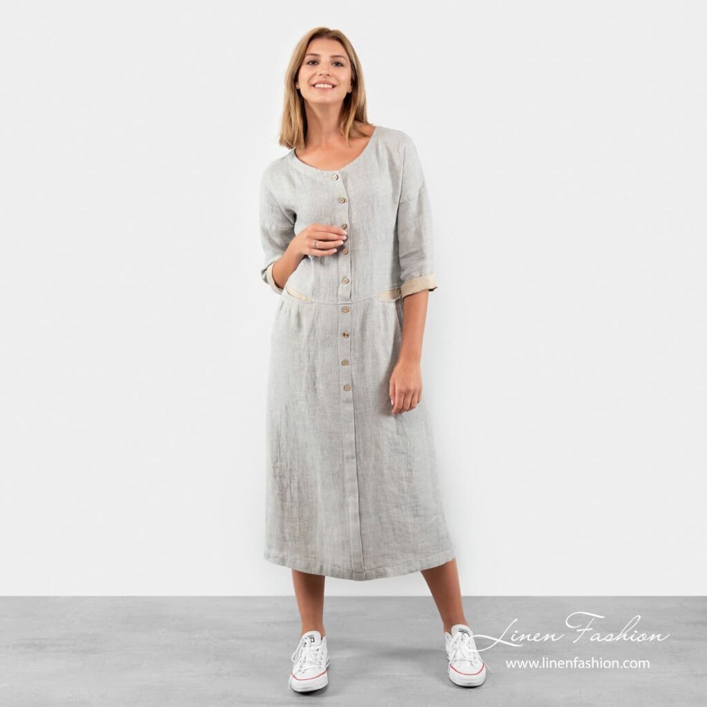 Grey linen dress