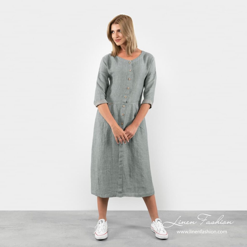 ADELE greenish grey dress.