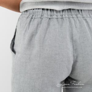 100% linen grey pants VERONA.