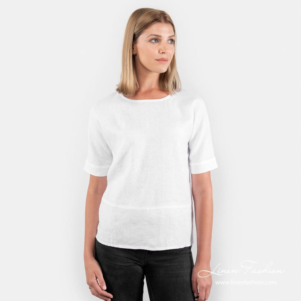 IBIZA white linen blouse