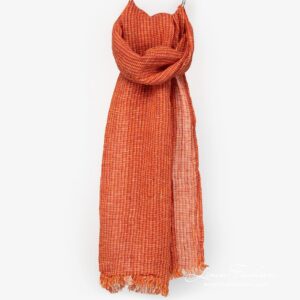 Linen ginger orange scarf full size