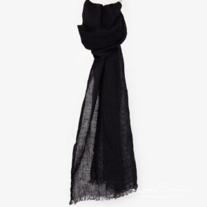 Black onyx linen scarf full size