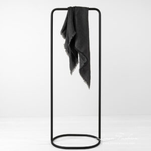 grey linen scarf, washed.
