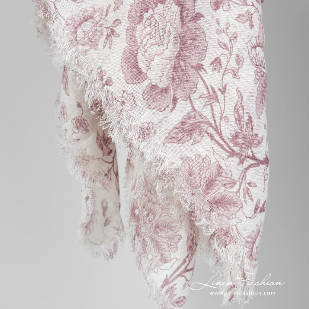 100% linen rosy scarf.