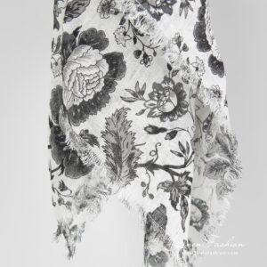 100% linen black scarf.