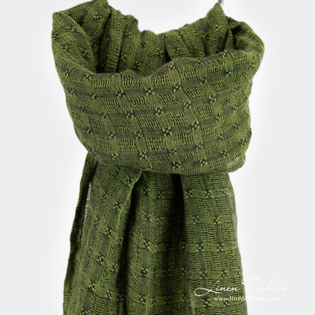 GALAXY green linen shawl