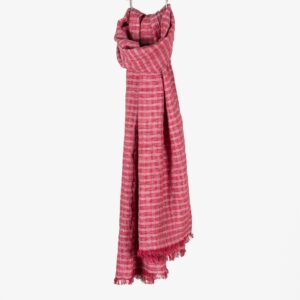 VEGA red and grey linen shawl