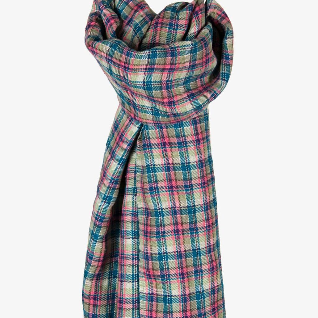 FORUM checked linen shawl