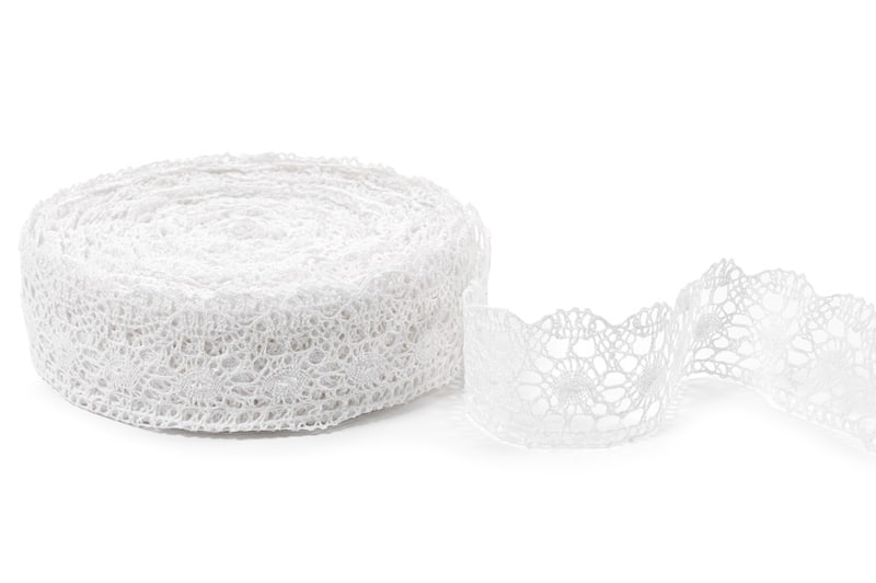 Optická biela ľanová čipka č. 43