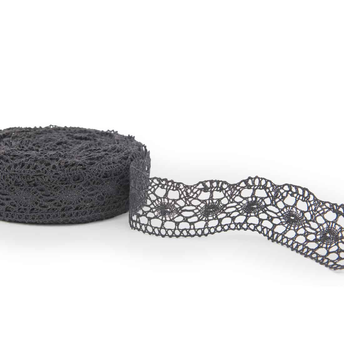 Tmavo sivá ľanová čipka č. 51