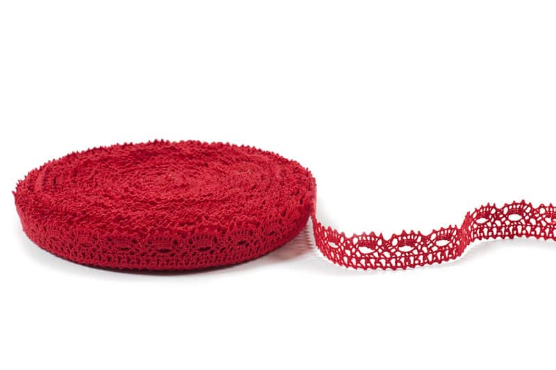 Červená ľanová čipka č. 5