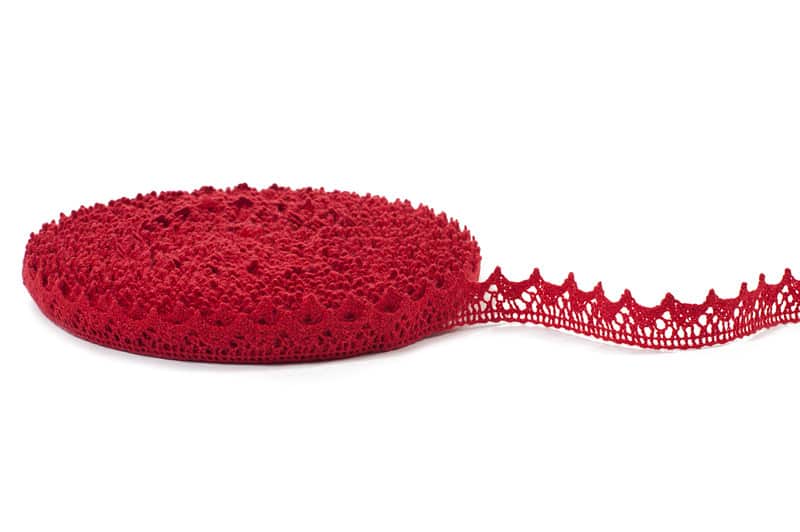 Červená ľanová čipka č. 12