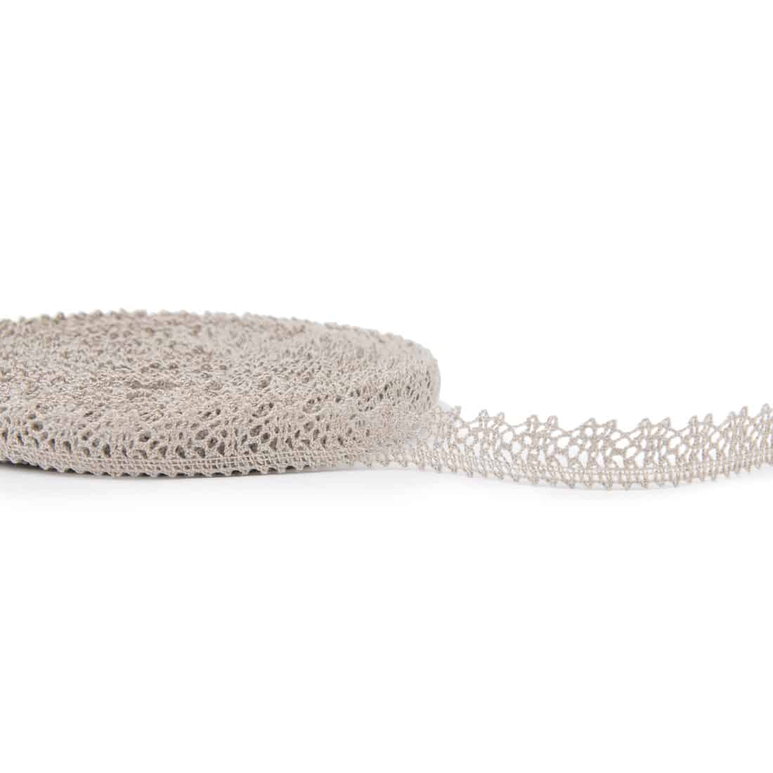 Úzka prírodná sivá ľanová čipka č. 60