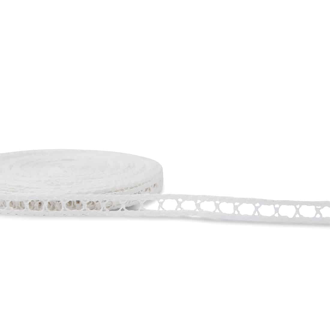 Úzka biela ľanová čipka č. 67