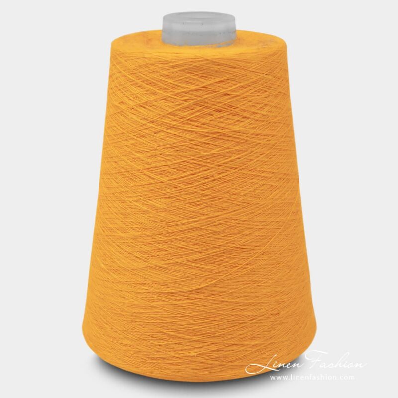 Linen yarns in rich yellow