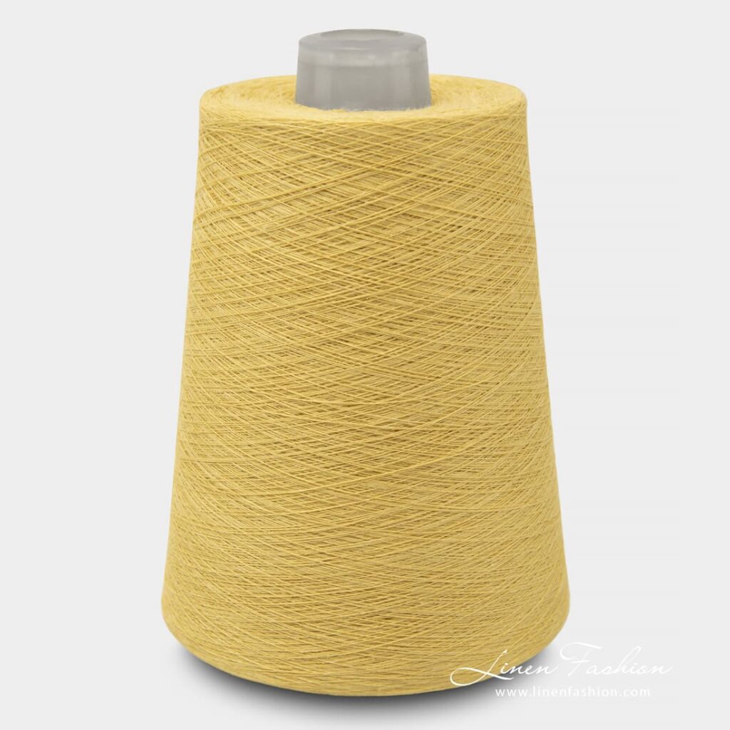 Linen Yarns In Banana Yellow Color 6(15)