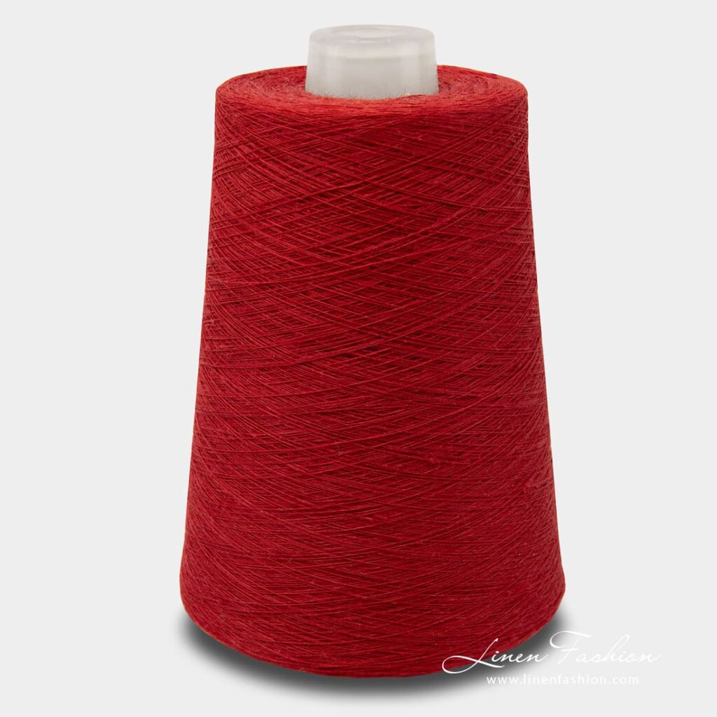 Linen Yarns In Scarlet Red Color - 10(3)