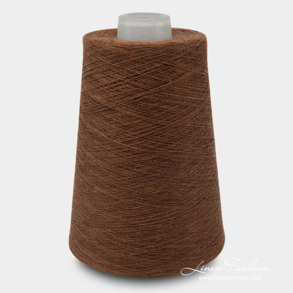 Linen Yarns In Walnut Brown Color 11(16)