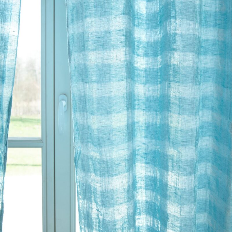 KORI Curtain light blue, pure linen
