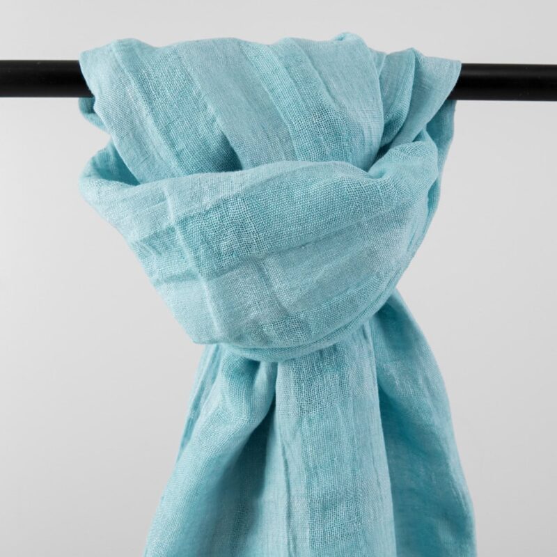 KORI Shawl light blue, pure linen