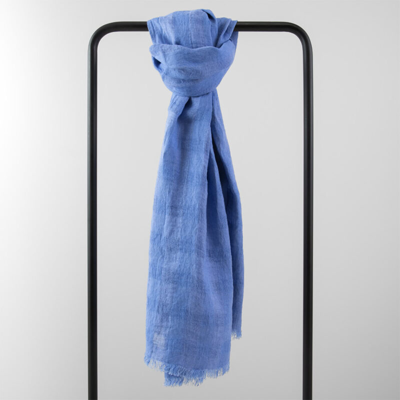 Washed linen violet-blue shawl