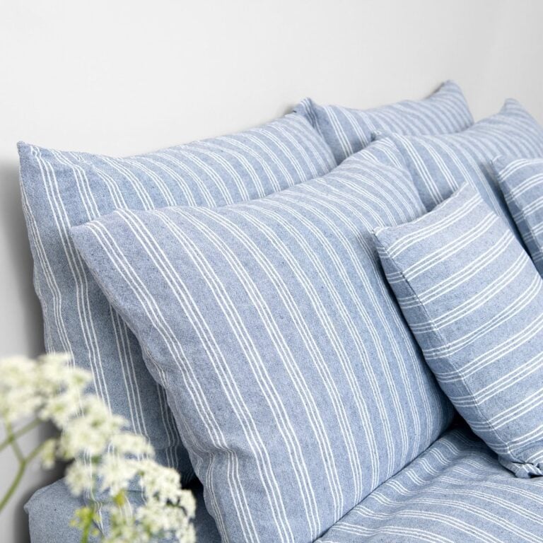 CRUISE linen cotton Bed linen blue, matching pillows