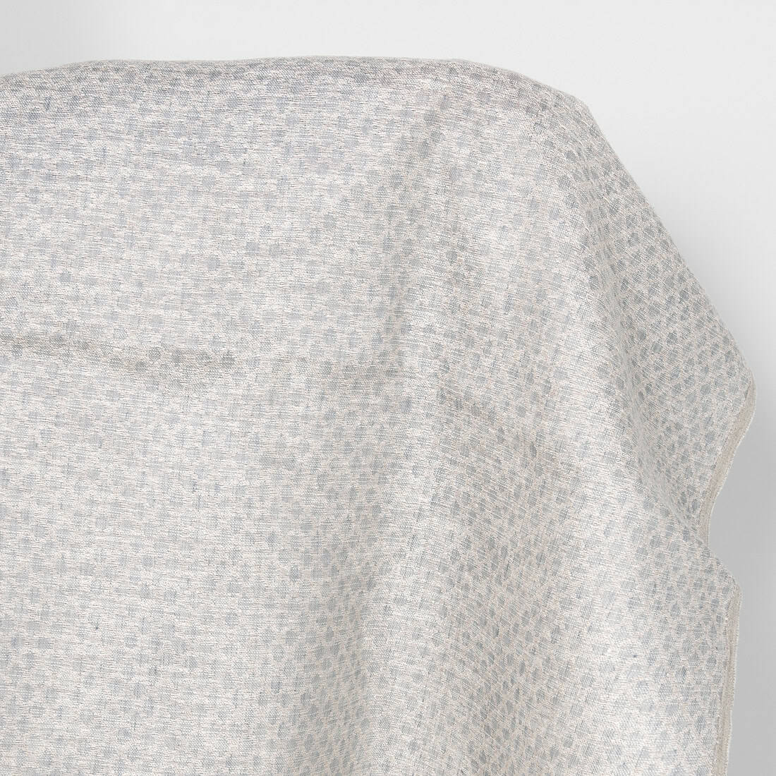 Linen cotton fabric grey beige diamonds double-layer, 150cm