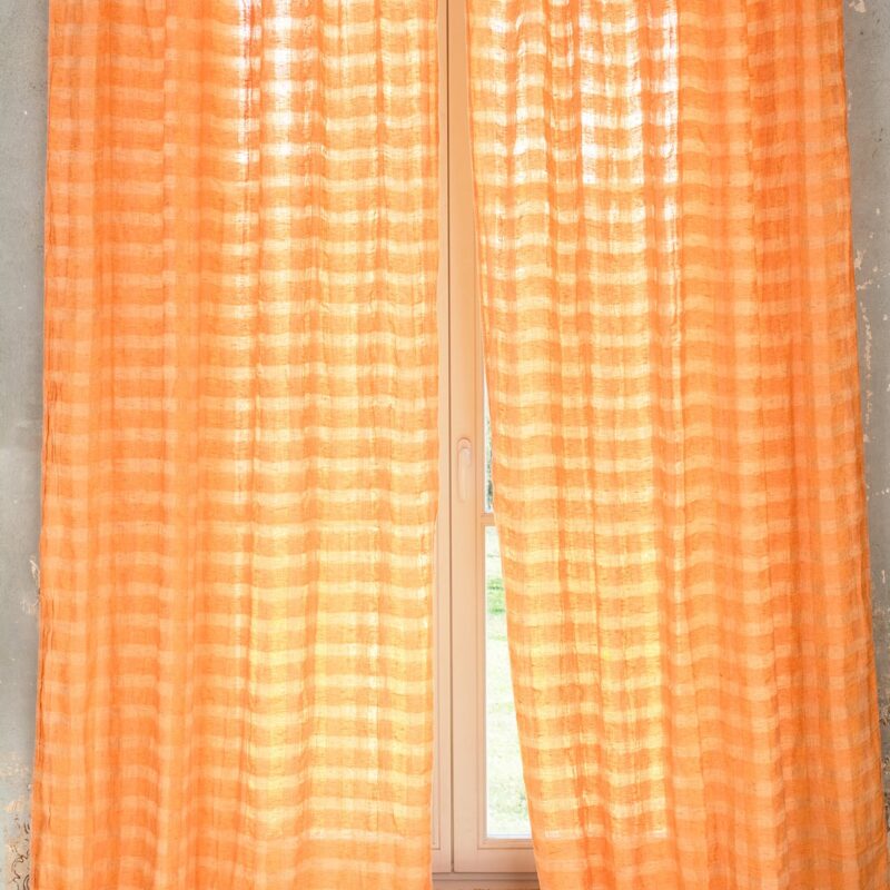 KORI Curtain orange, linen curtains