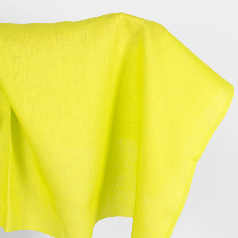 Linen fabric in sulphur spring colour